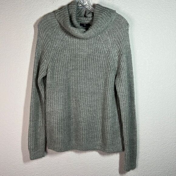 Gap Gray Knitted Cowl Neck Wool Blend Knitted Pullover Sweater‎ Womens Medium - Picture 1 of 6